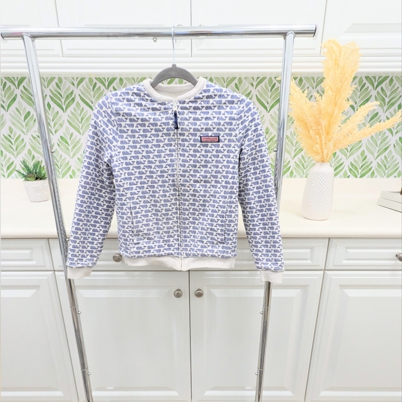 Girls Vineyard Vines Logo Reversible Sherpa Jacket Size 10 - Picture 5 of 6